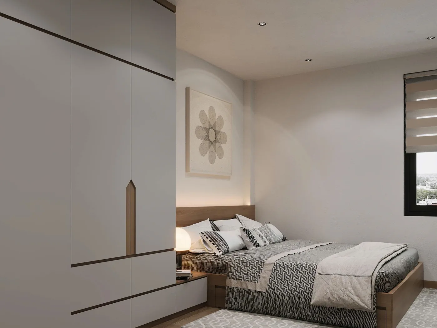 Bản vẽ 3D phòng ngủ và tủ quần áo — ảnh 3